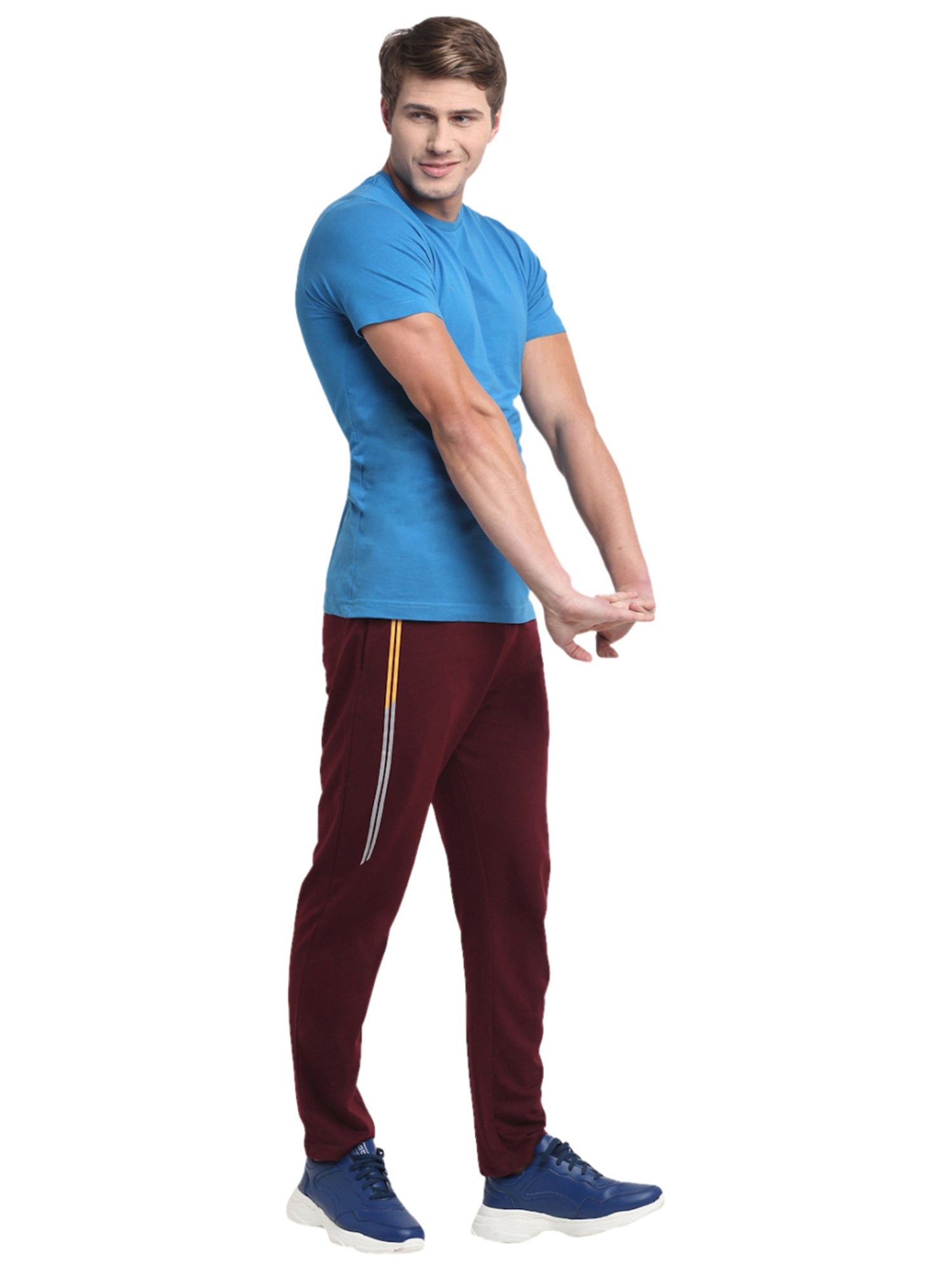 Venitian- Forbidden Clothing Wine Slim Fit Printed Trackpants