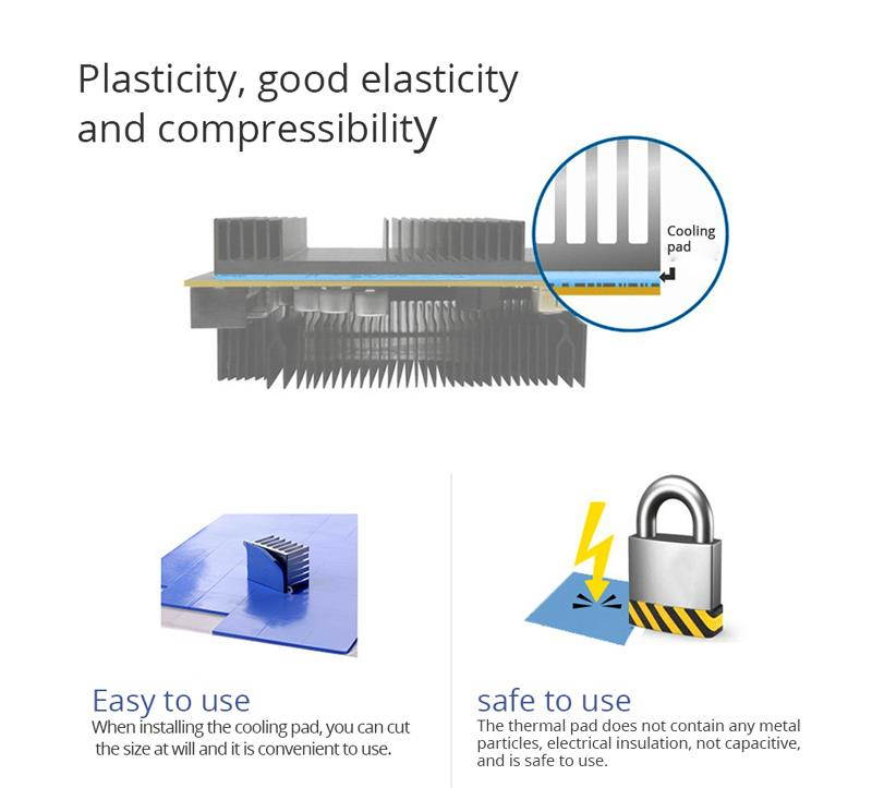 10PCS New 100mm*100mm*2mm CPU Heatsink Cooling Conductive Silicone Pad Thermal Pad high quality