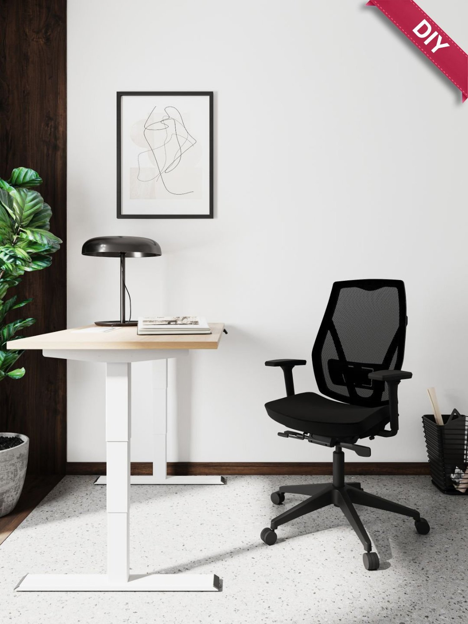 HNI India Verta Black PU Foam Lumbar Support Desk Chair