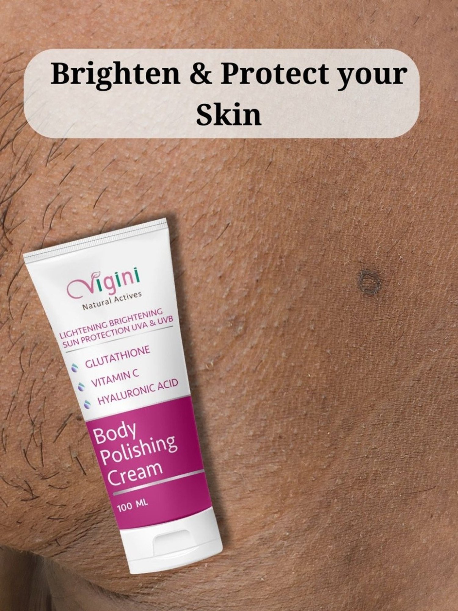 Vigini Skin Lightening Brightening Fairness Body Polishing Cream - 100 gm