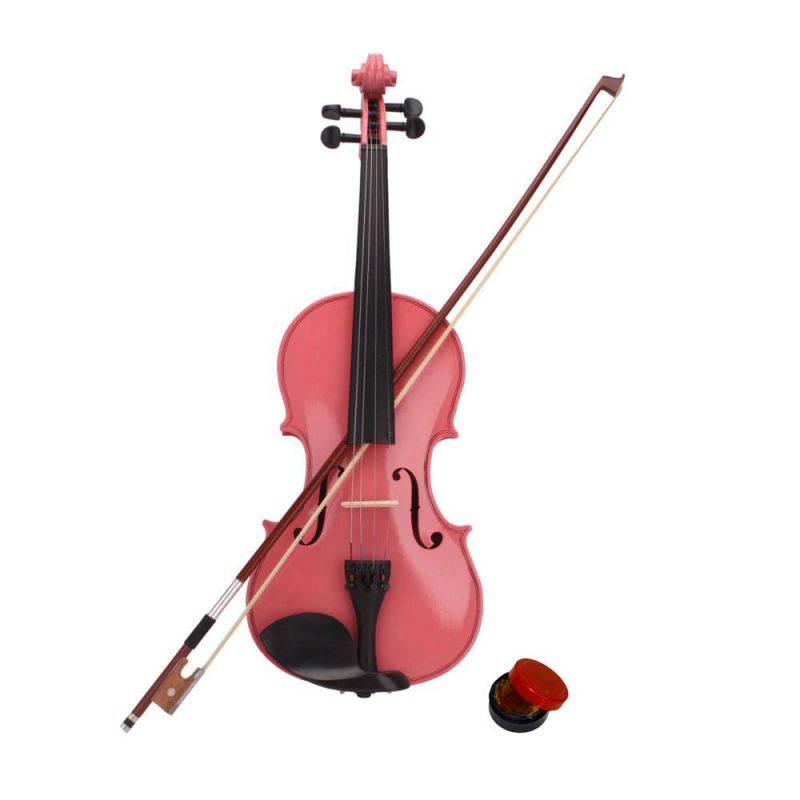New 3/4 Size Acoustic Violin  w/ Case Bow Rosin Pink for Kids Children