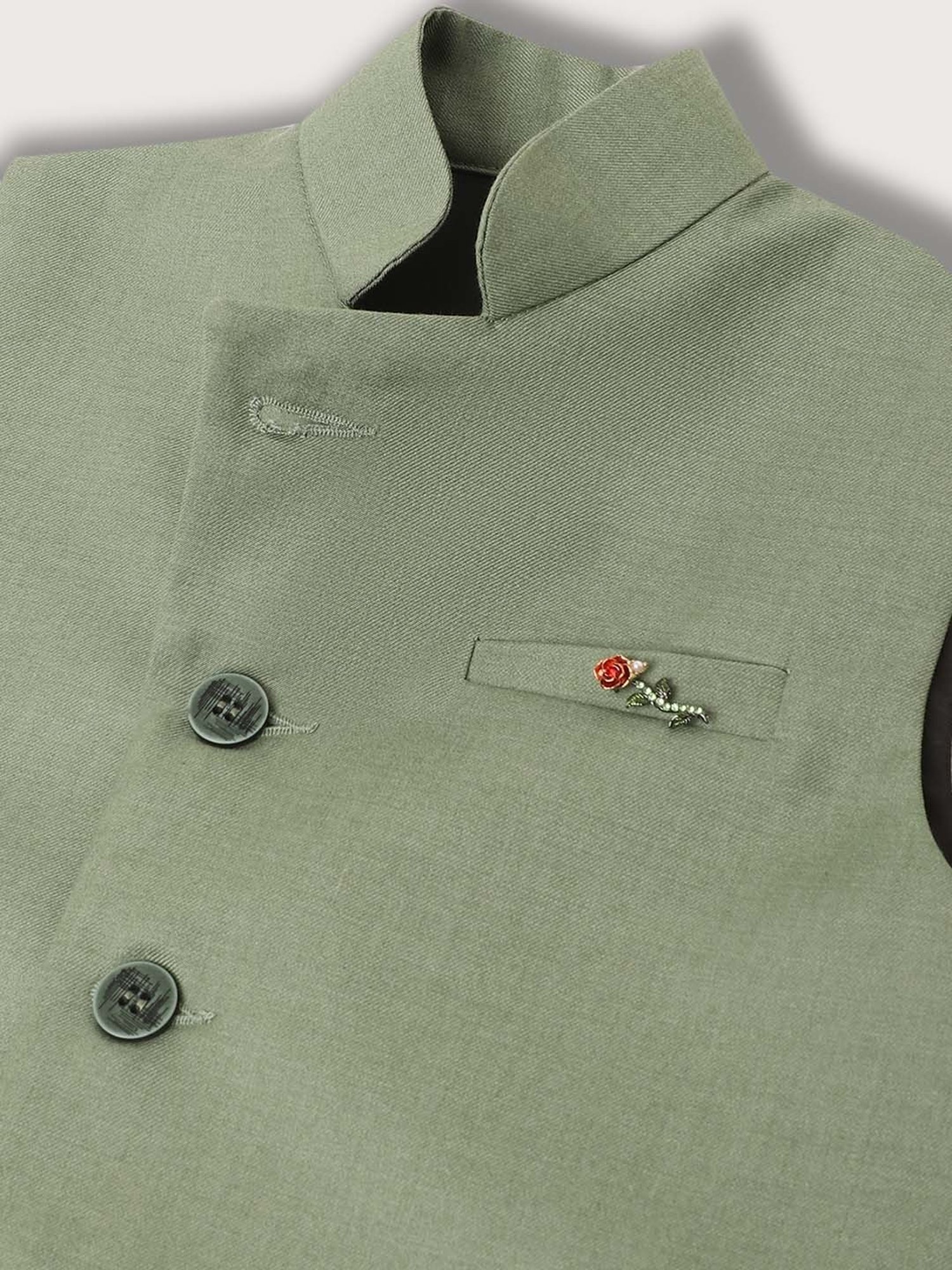 Blue Giraffe Kids Green & White Regular Fit Full Sleeves Shirt Set