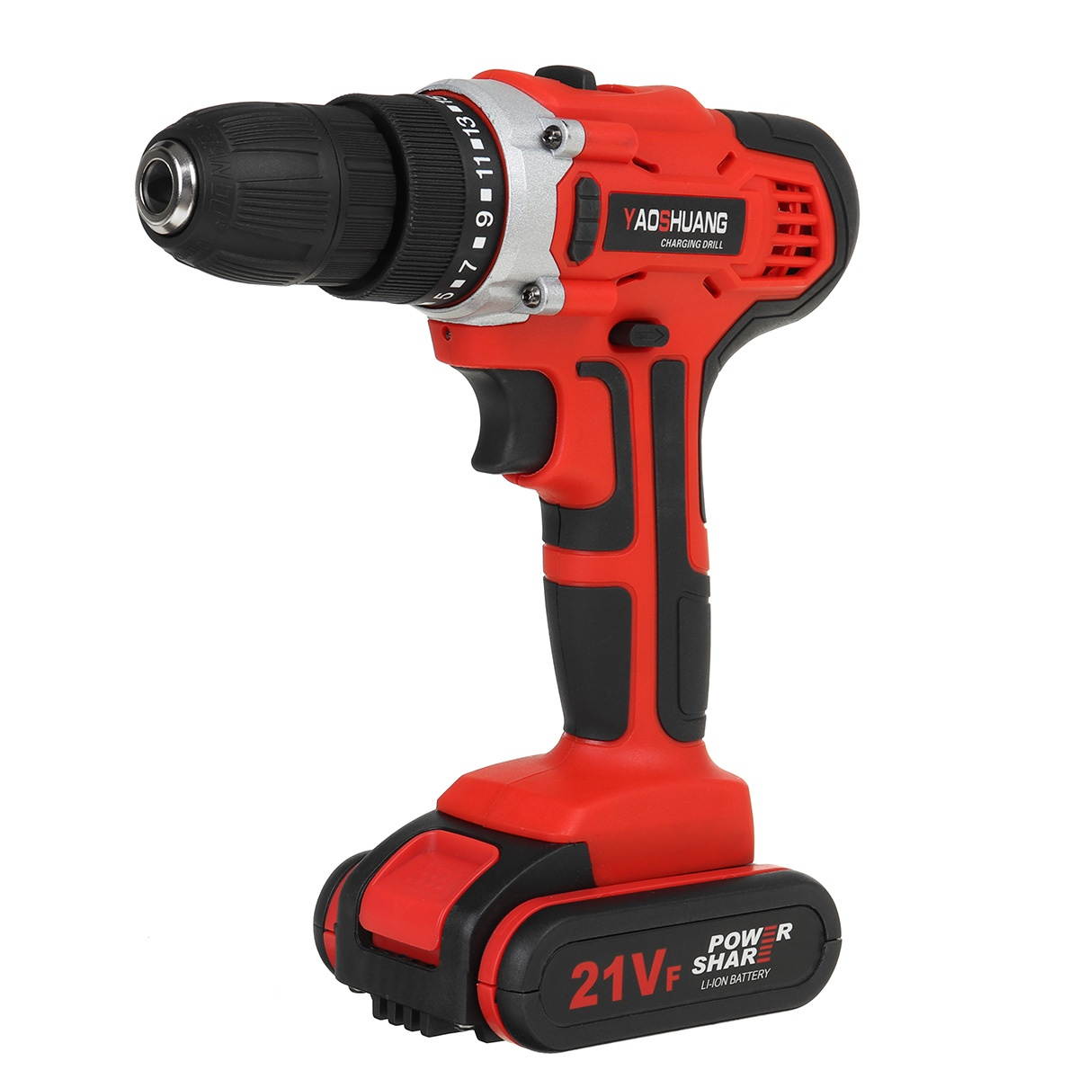 12/18/21V Electric Power Torque Impact Drill Cordless Hammer Screwdriver 25+3 35NM-56NM Power Tool W/ 1pc Battery-US Plug/21V/Impact Capacity Battery