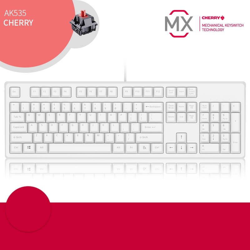 A-jazz AK535  N-key Rollover  Ergonomic Design,Cool Exterior USB Wired Cherry  MX Red Mechanical Gaming  Keyboard For Office And Game,  PBT Keycaps  - Blue Lotus ( No Light Version )