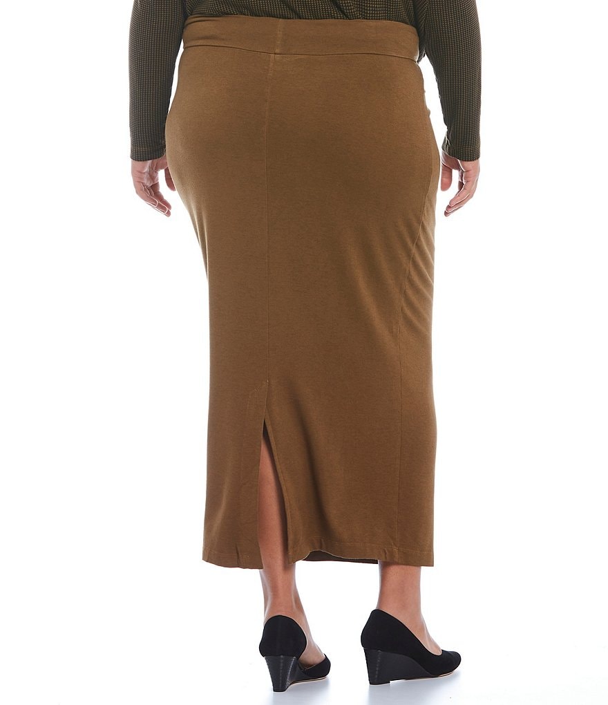 Bryn Walker Plus Size French Terry Knit Long Pencil Skirt