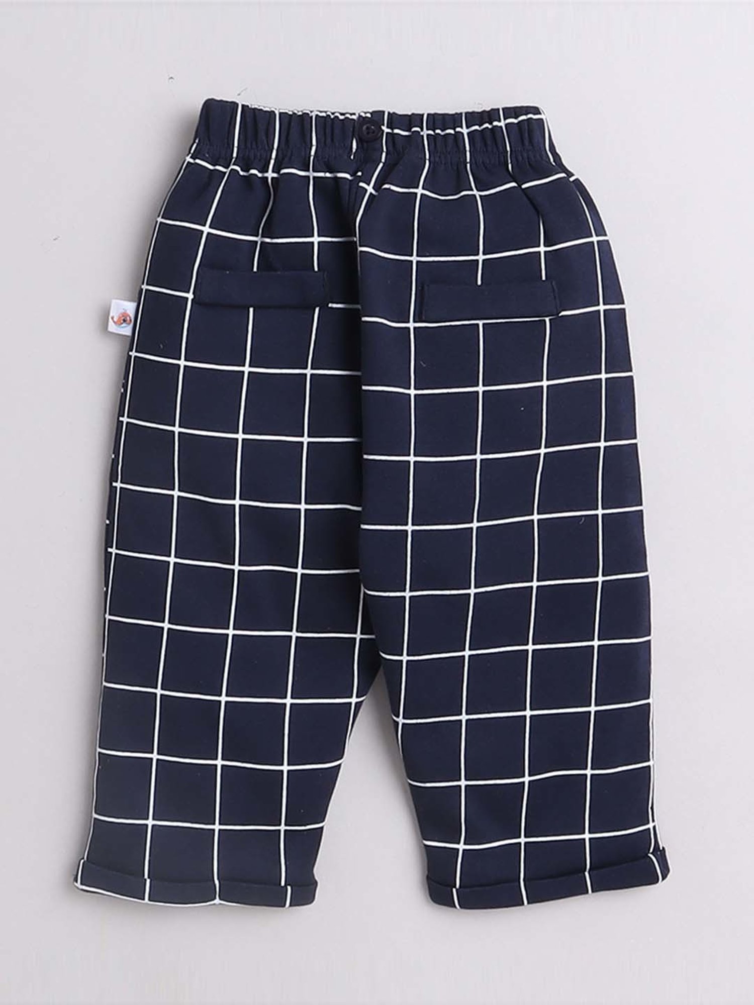 Bumzee Kids White & Navy Cotton Regular Fit Full Sleeves Shirt Set