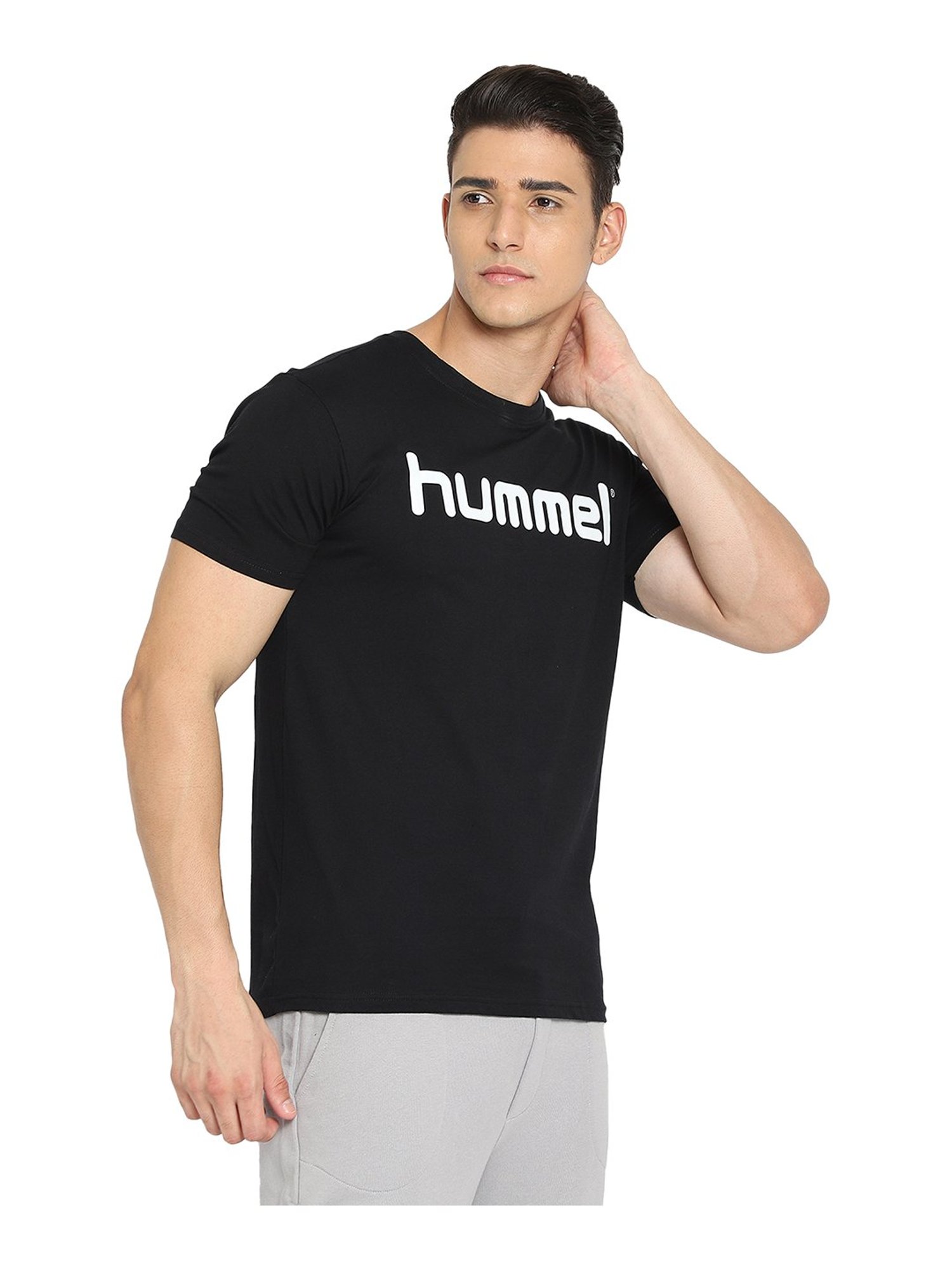 Hummel Black Cotton Crew T-Shirt