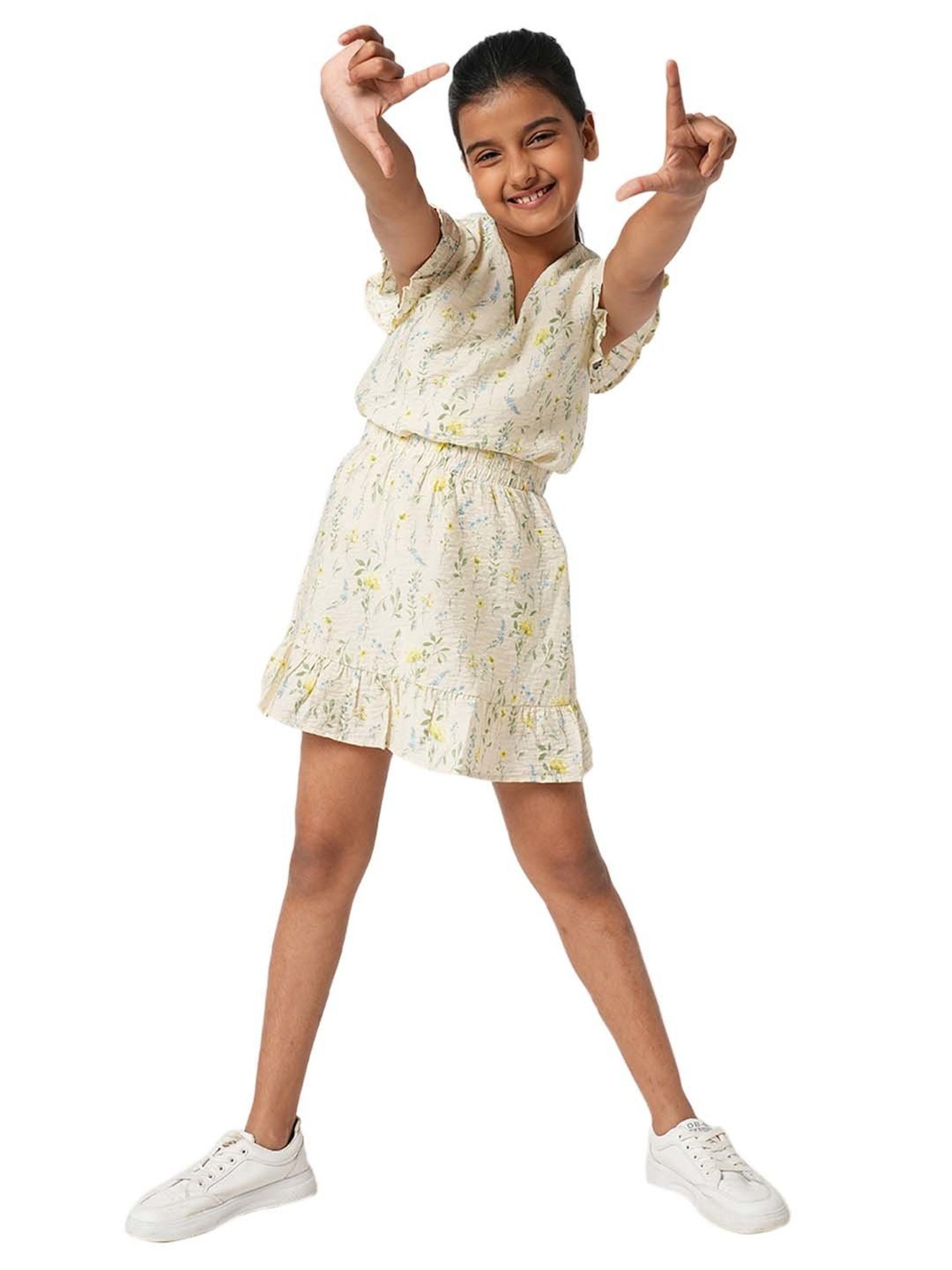 VERO MODA GIRL Cream Floral Print Skirt