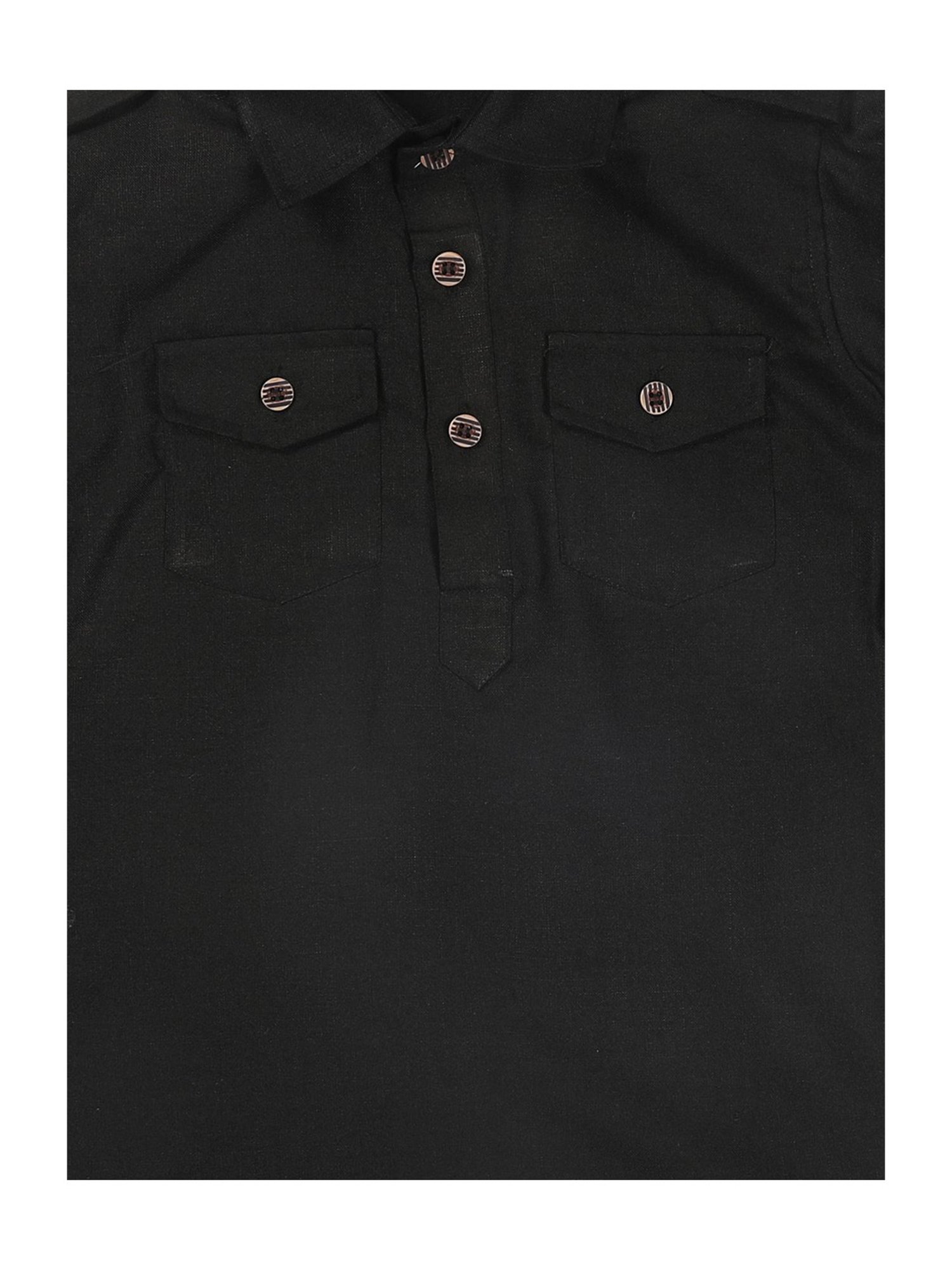 VASTRAMAY SISHU Black & White Cotton Relaxed Fit Kurta Set