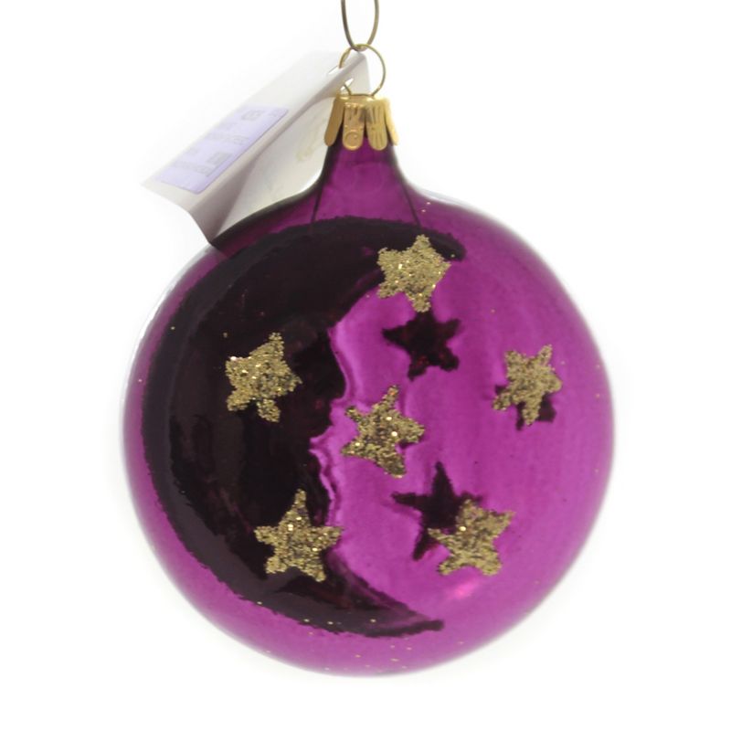 Golden Bell Collection 4.0" Midnight & Crescent Moon Ornament Halloween Christmas  -  Tree Ornaments