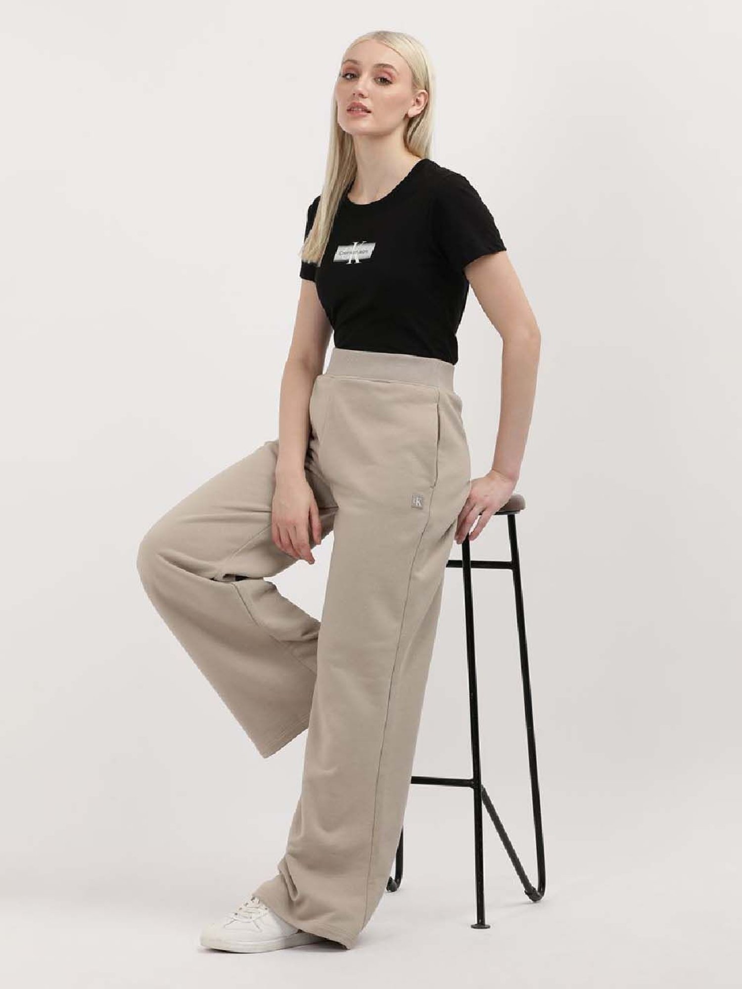 CALVIN KLEIN Black Cotton Logo Print T-Shirt