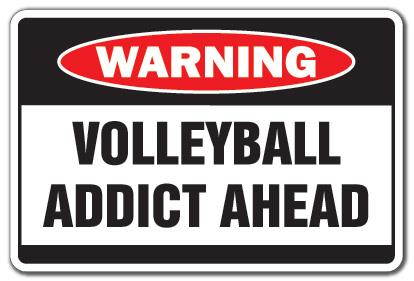 VOLLEYBALL ADDICT Warning Decal sport team sand beach coach volley ball player