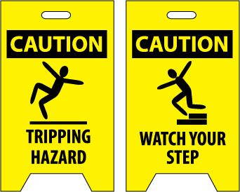 NMC FS36-FLOOR SIGN, DBL SIDE, CAUTION TRIPPING HAZARD CAUTION WATCH YOUR STEP, 20X12 (1 EACH)