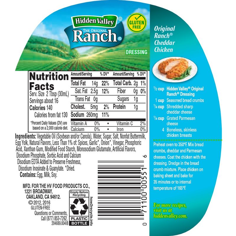 Hidden Valley Original Ranch Salad Dressing & Topping - Gluten Free - 16fl oz