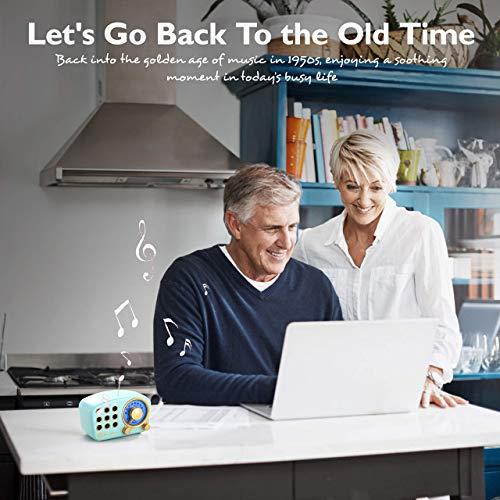 Retro Bluetooth Speaker Vintage Radio FM Radio with Old Fashioned Classic Style Strong Bass Enhancement Loud Volume Bluetooth 42 Wireless Connection TF Card and MP3 Player Blue