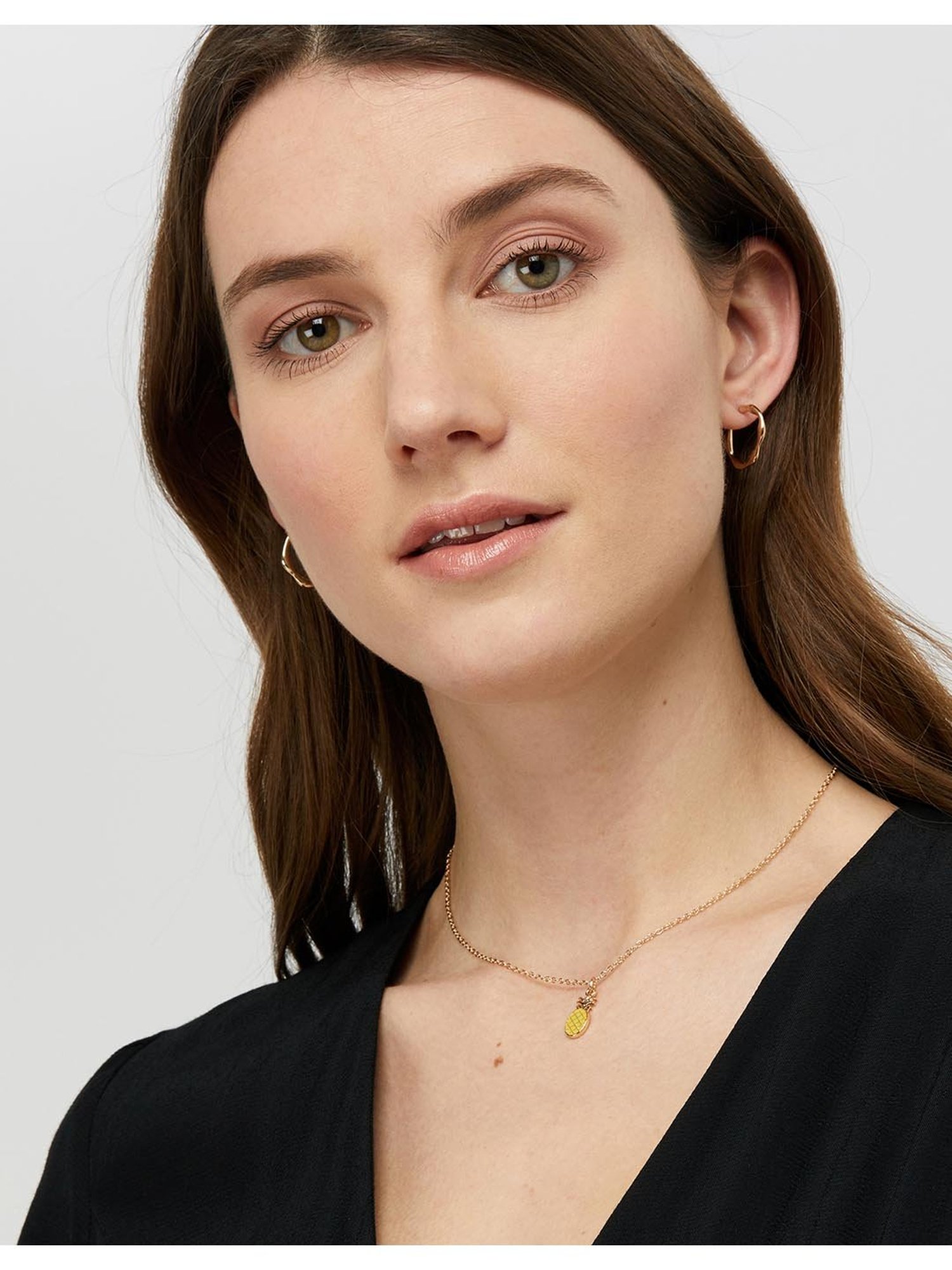 Accessorize London Pinapple Yellow & Golden Alloy Necklace