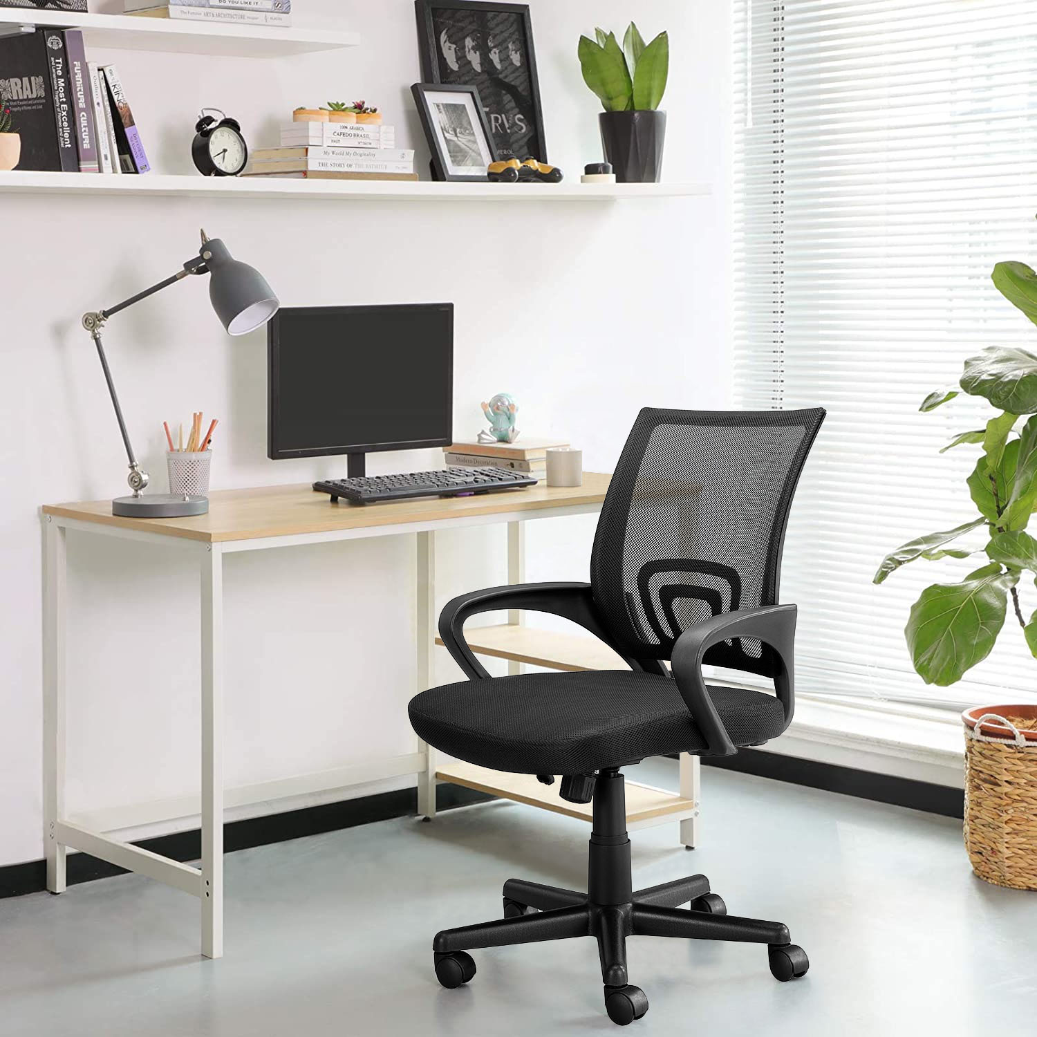 Vitesse Office Chair Mesh Desk Chair Ergonomic Computer Chair with Lumbar Support Modern Executive Adjustable Chair Rolling Swivel Chairs for Women Men,Grey