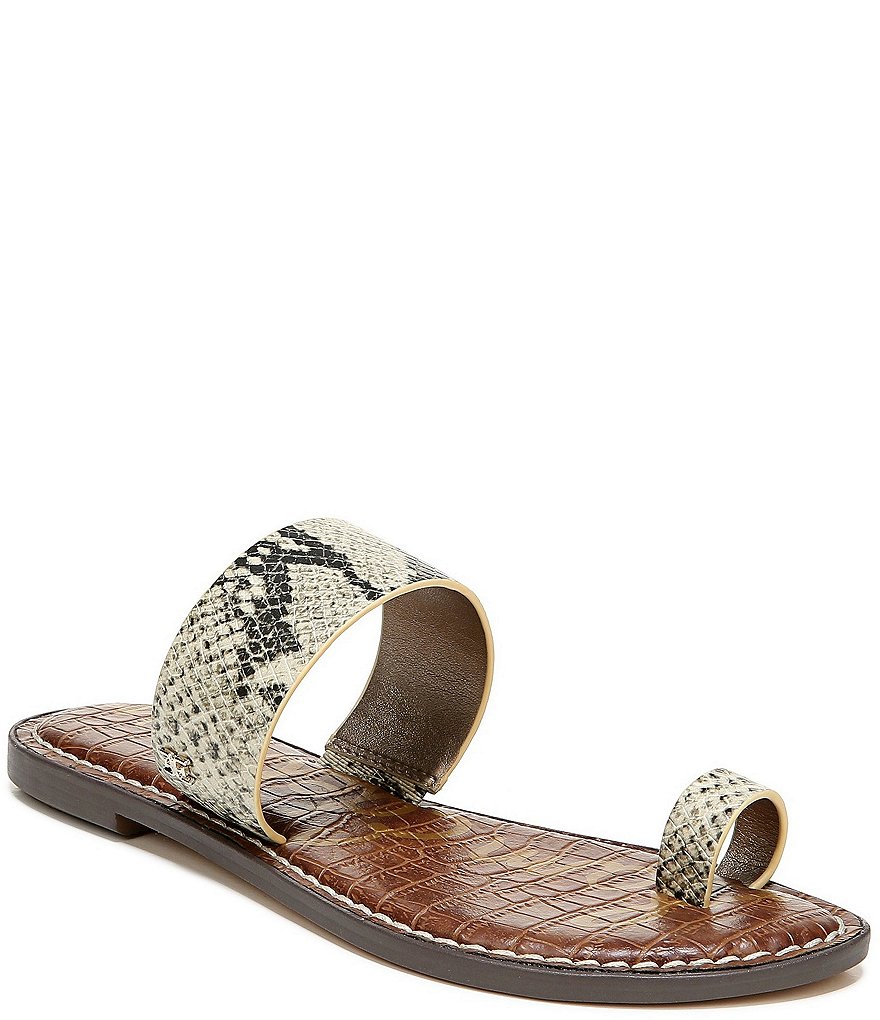 Sam Edelman Gorgene Snake Print Toe Ring Sandals