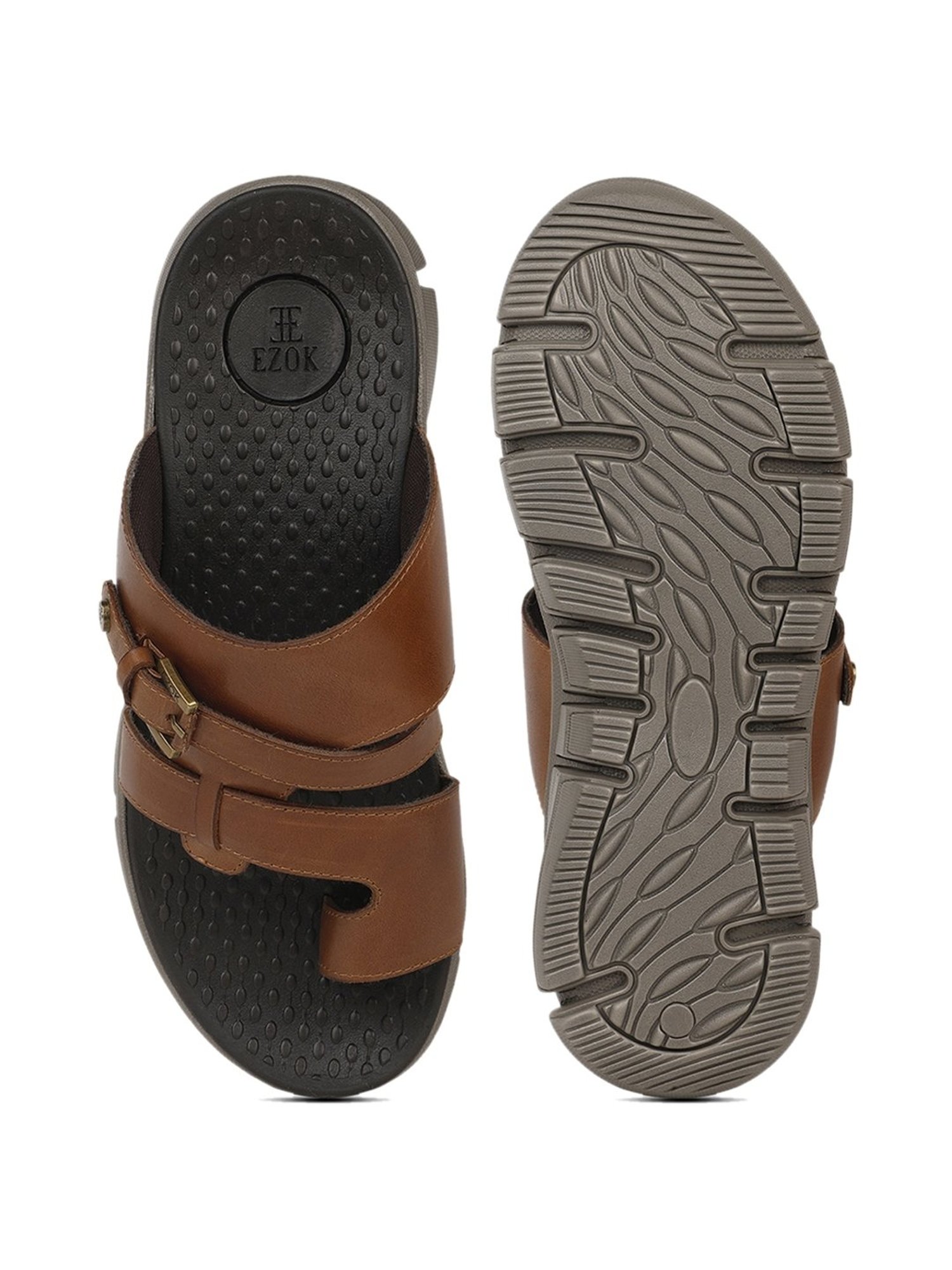 EZOK Men's Tan Toe Ring Sandals