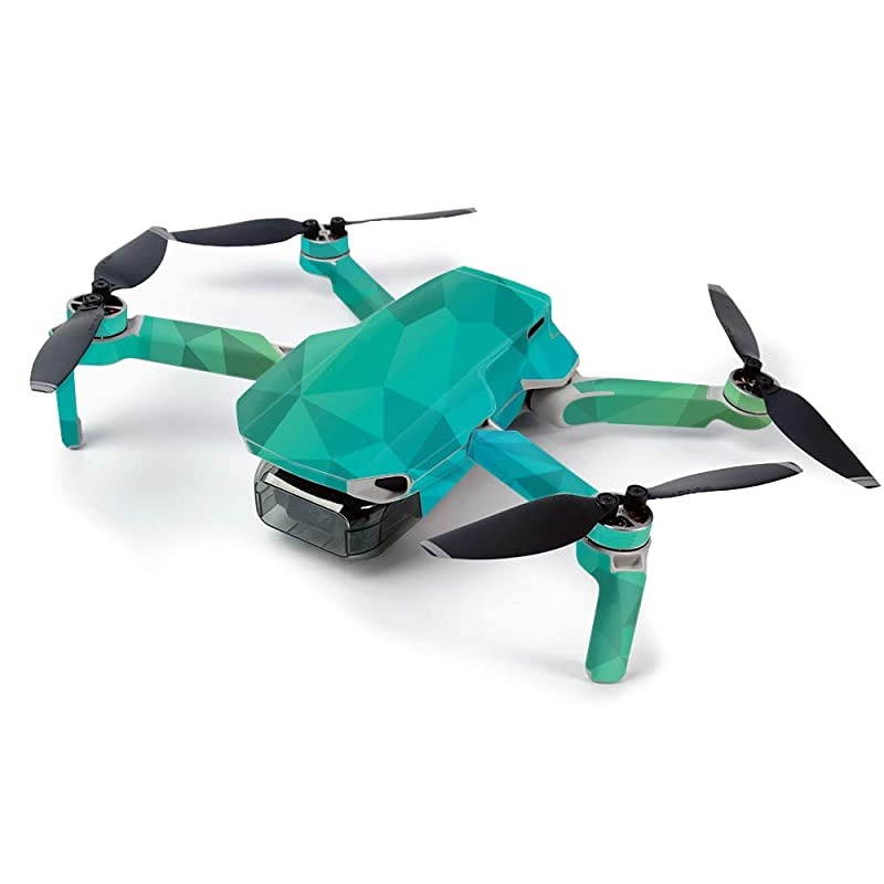 Skin for DJI Mavic Mini Portable Drone Quadcopter - Blue Green Polygon | Protective, Durable, and Unique Vinyl Decal wrap cover | Easy To Apply, Remove, and Change Styles | Made in the USA