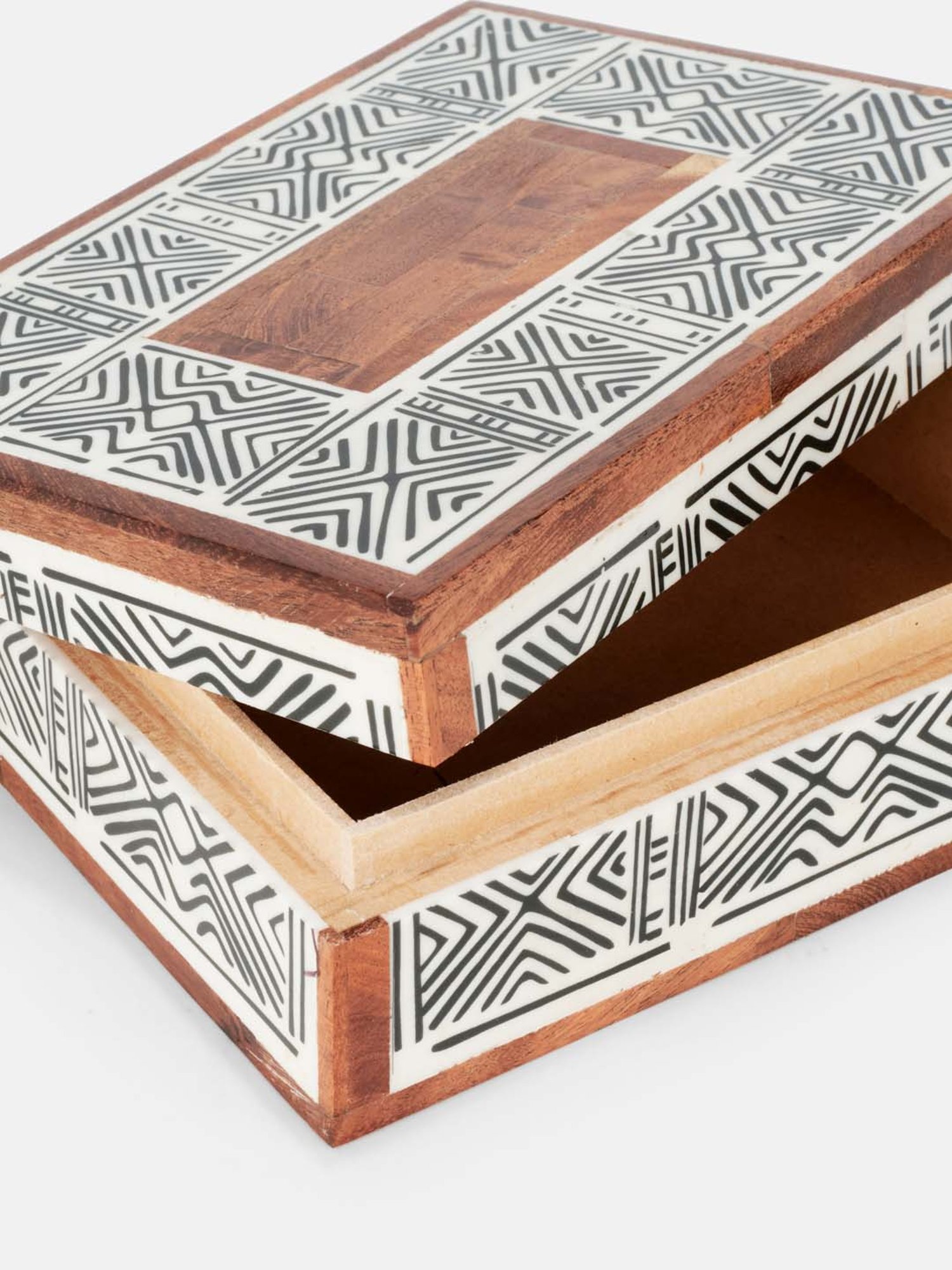 Fabindia 'Trushita' Black Mdf Utility Box - Set of 1