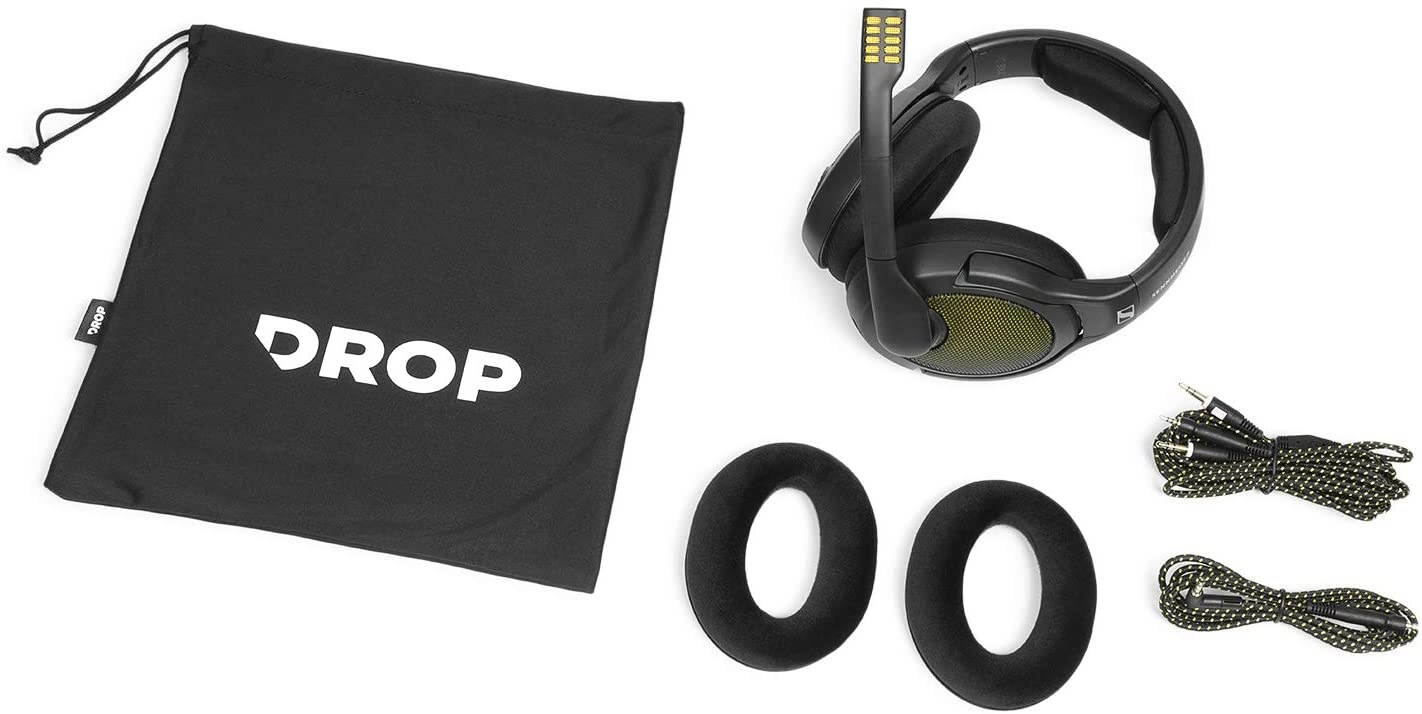 DROP + Sennheiser PC38X Gaming Headset &mdash; Noise-Cancelling Microphone with Over-Ear Open-Back Design, Velour Earpads, Compatible with PC, Gaming Consoles, and Mobile Devices, Black