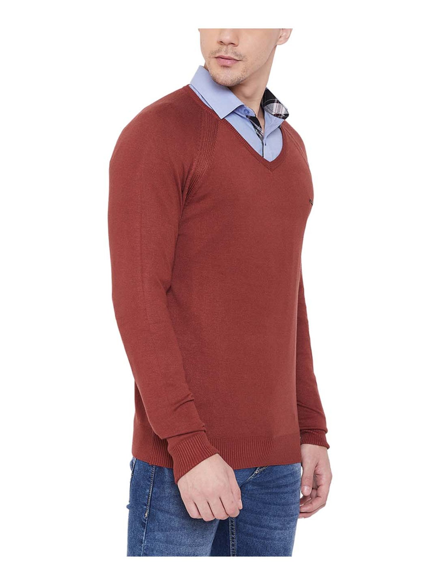 Duke Rust Regular Fit Sweater
