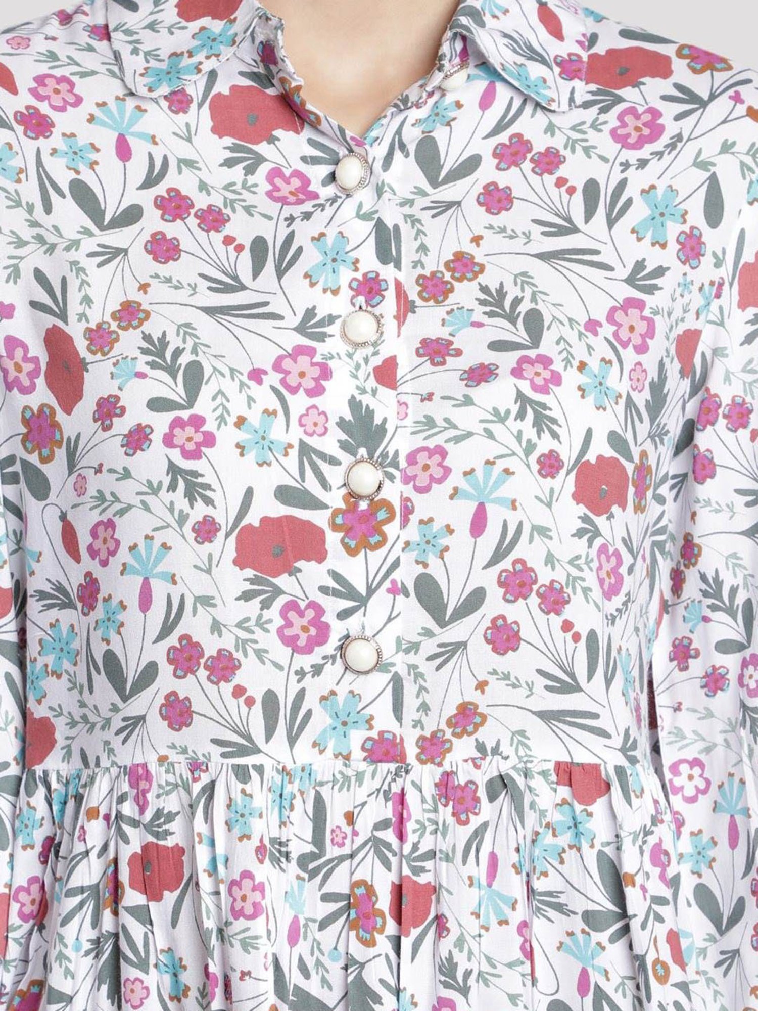 Dusk Attire White Ditsy Morning Modal Lounge Dress