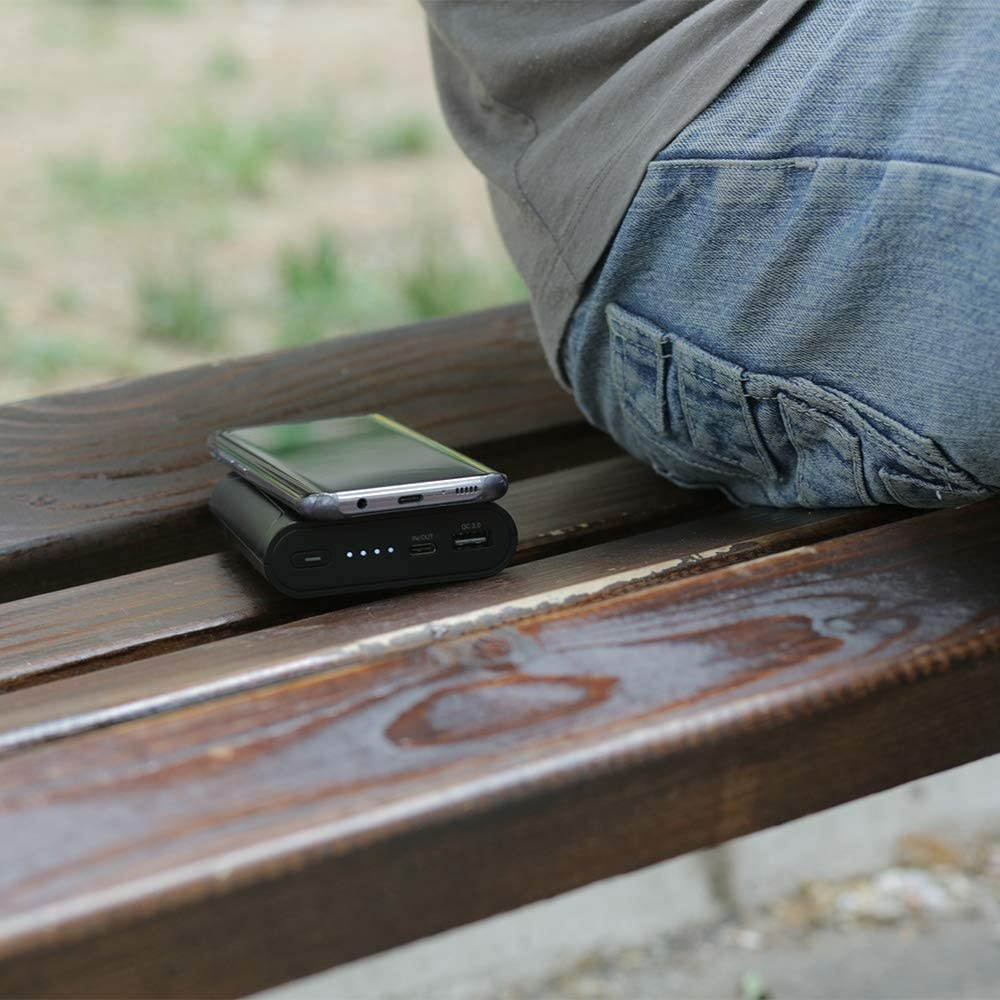 Omni Mobile 12800 mAh Wireless Charging Portable Power Bank with Laptop Grade USB-C| Battery Pack for Laptops Tablets Cameras Smartphones iPhone Samsung Galaxy and Other Smart Devices