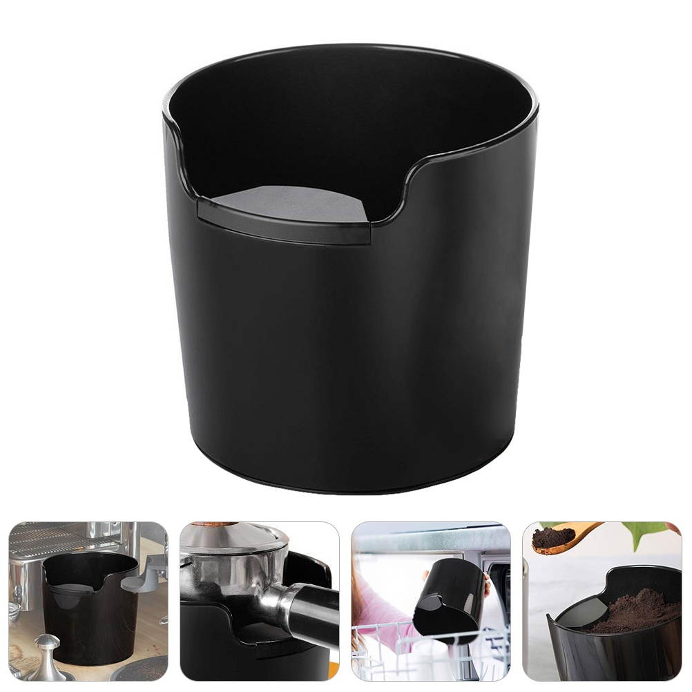 1pc Black Recycling Plastic Coffee Slag Bucket Espresso Dump Bin Coffee Knock Box