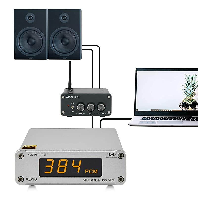 Bluetooth Amplifier in Wall, Home Stereo Audio System, 5 Inches Video Player with Touch Screen, Black, BM207M