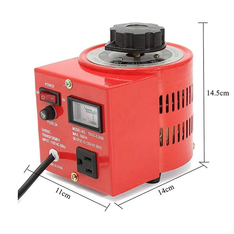 Voltage Transformer 5 Amp Auto AC Variable Voltage Regulator ,500VAC Max,120VAC Input, 0-120V/130VAC Output