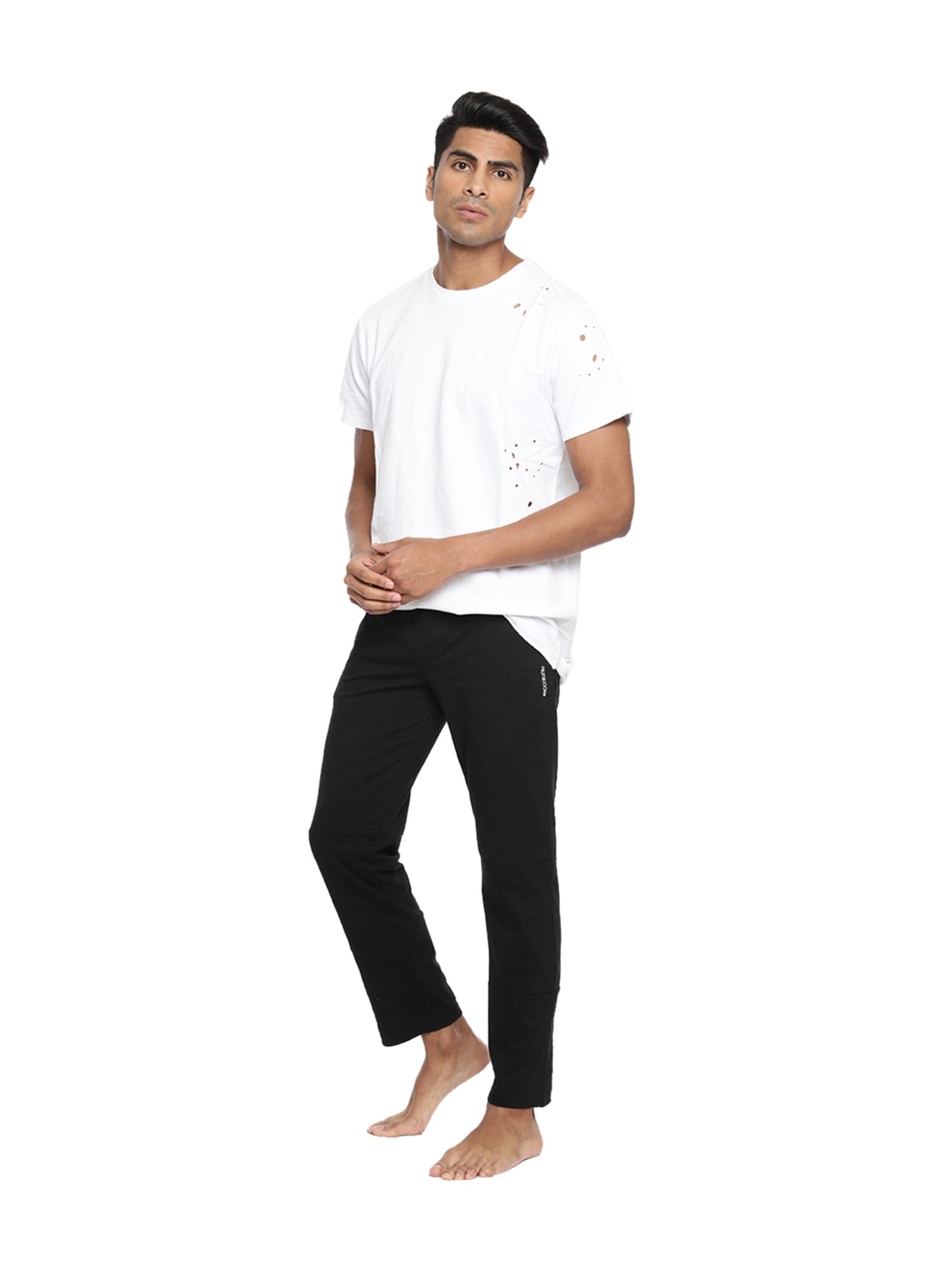 Fruit of the Loom Black Mid Rise Track Pants