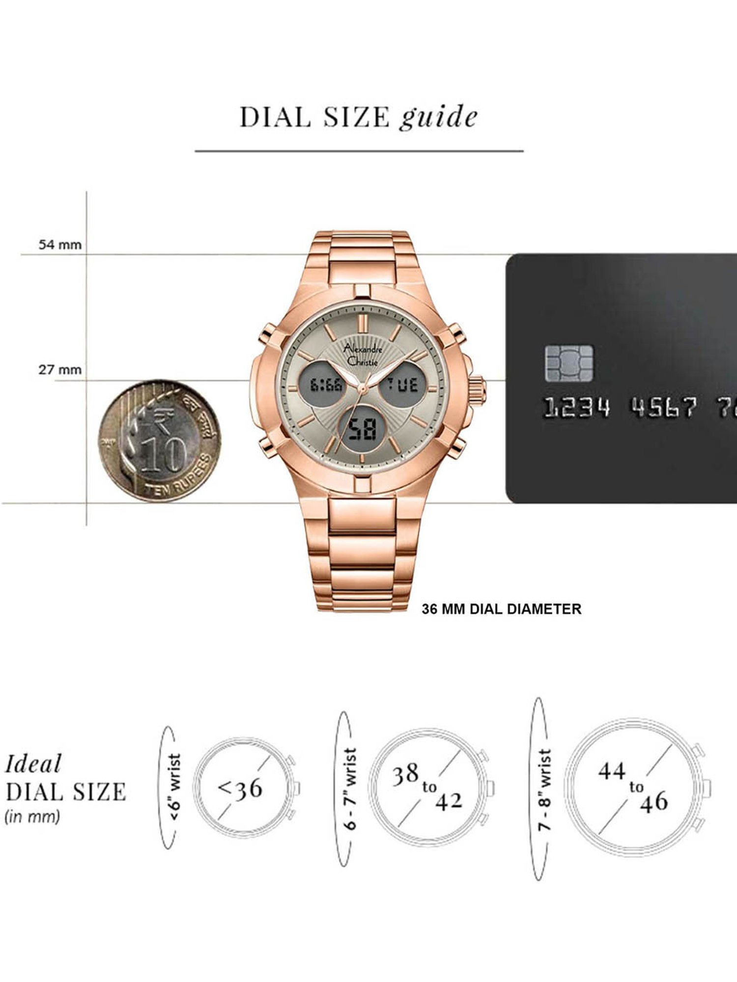 ALEXANDRE CHRISTIE 9400LHBRGLG Analog-Digital Watch for Women