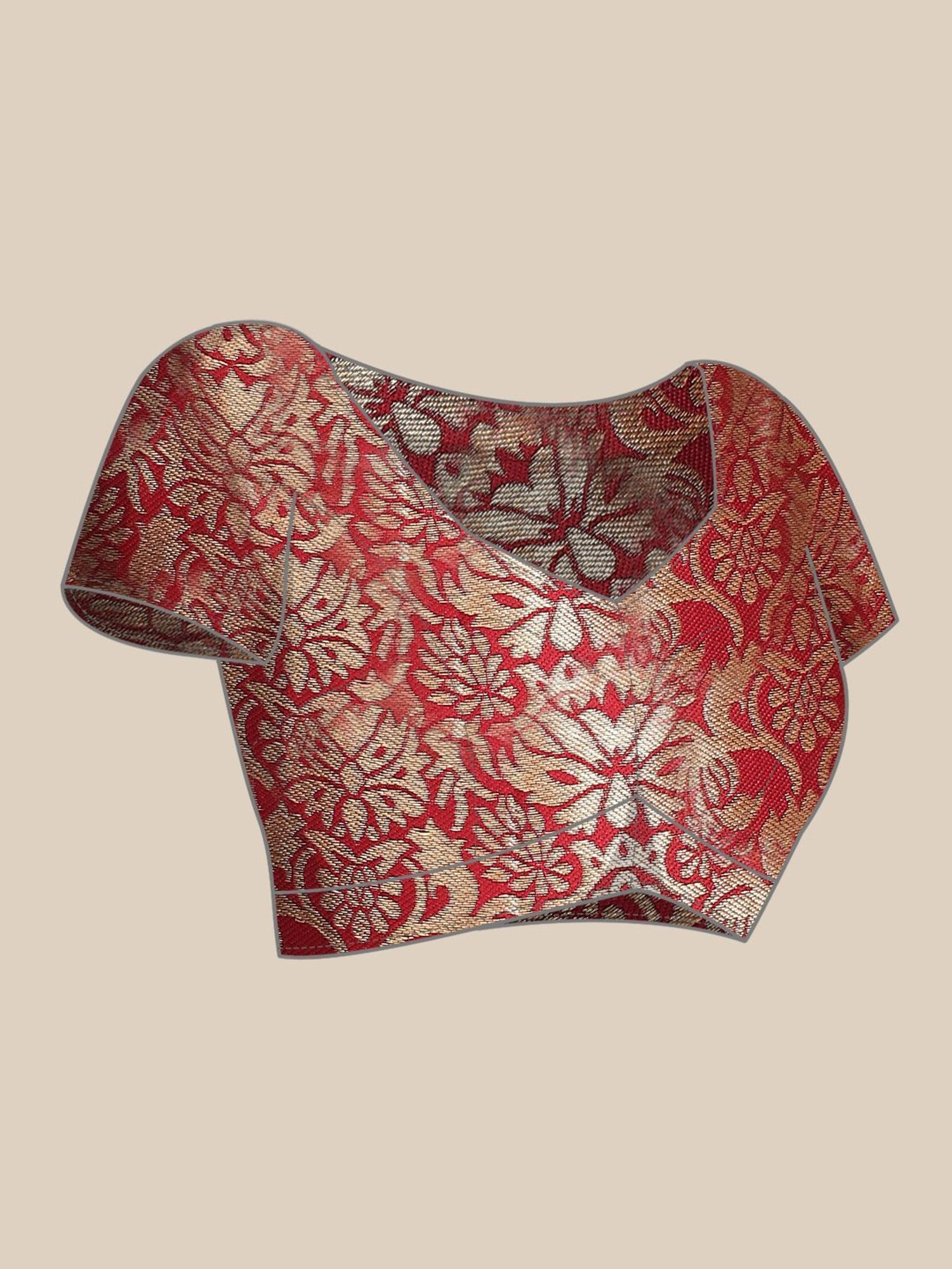 KSUT Brown & Maroon Silk Woven Saree With Unstitched Blouse