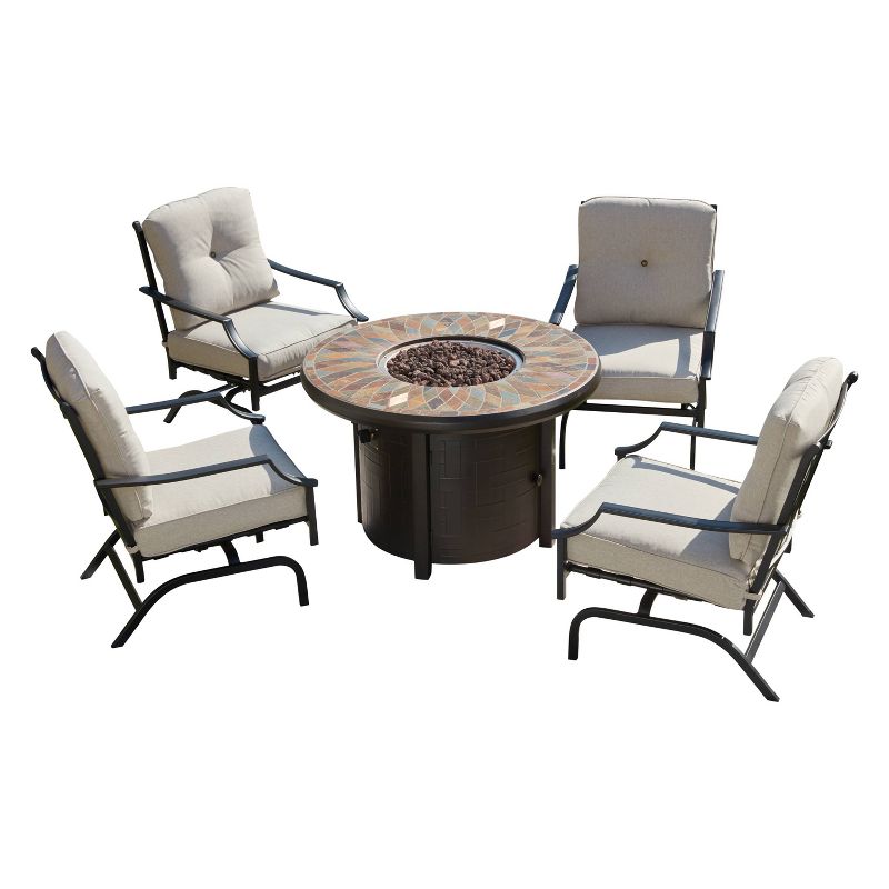 5pc Patio Fire Seating Set - Patio Festival