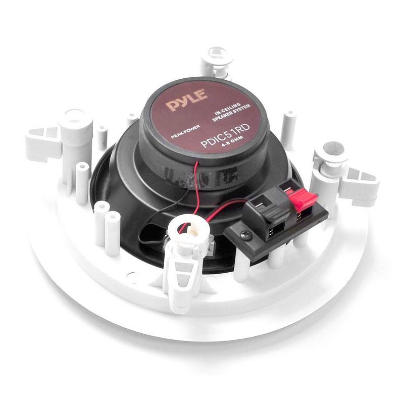 8) Pyle PDIC51RD 5.25 Inch 150W Round White In Ceiling Wall Flush Speakers Eight