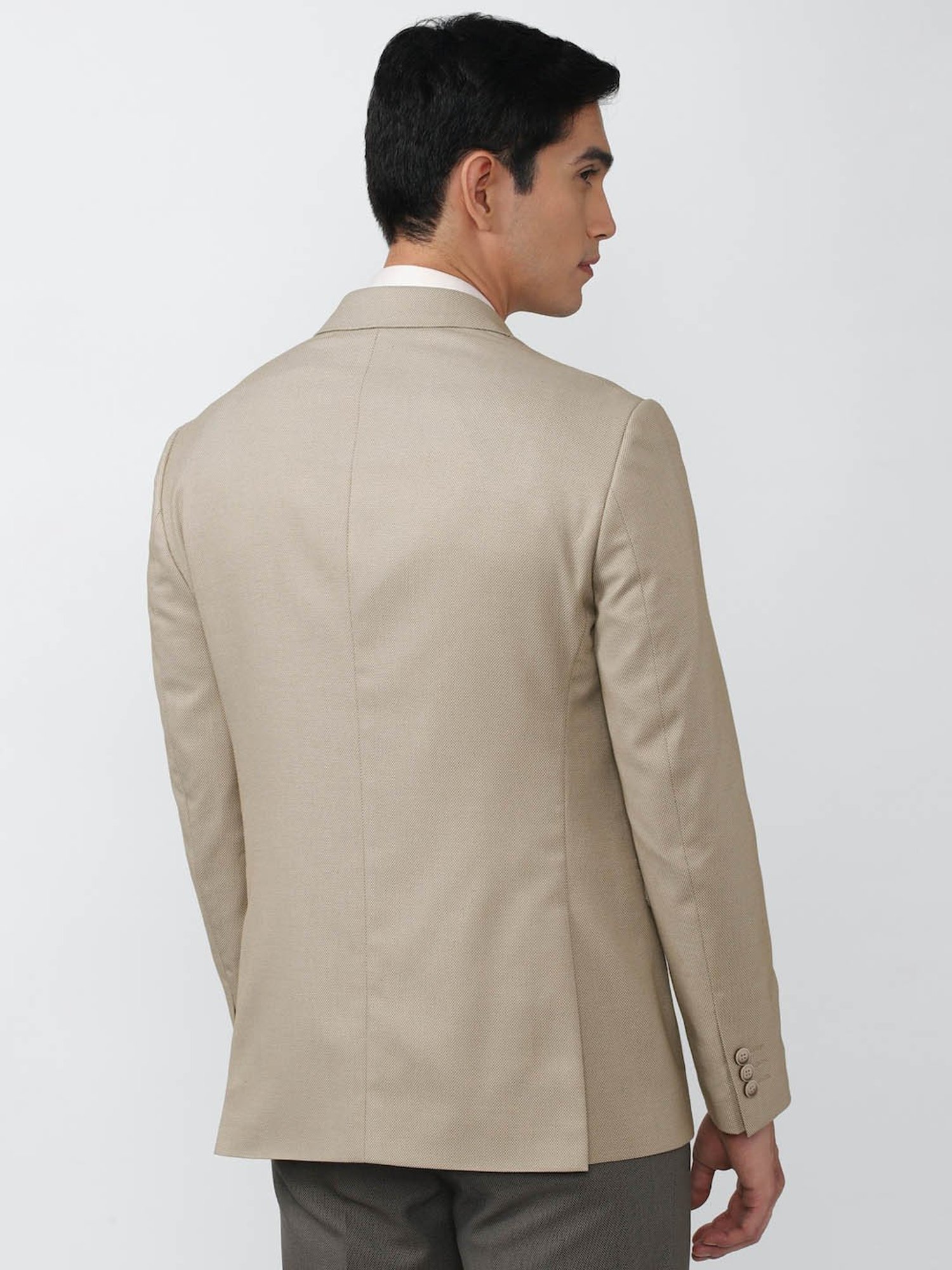Peter England Elite Beige Slim Fit Blazer