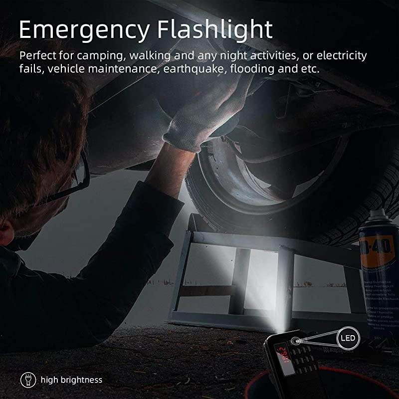 Mini Portable Radio AM FM Pocket Radio with LED Flashlight, Digital Radio Speaker Support Micro SD/TF Card/USB, Auto Scan Save, 1200mAh Rechargeable Battery Operated, by [Latest Version]