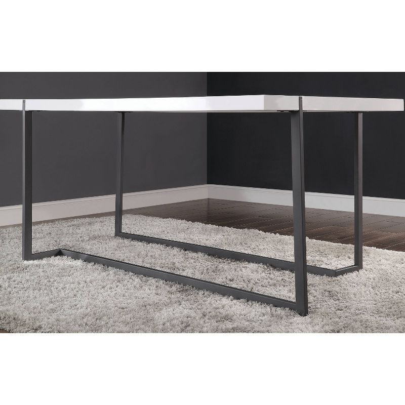 7pc Mcguffey Contemporary Dining Table Dining Set White/Black/Ivory - miBasics