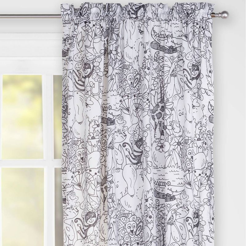 Jungle Jamboree Hidden Pictures Rod Pocket Curtain Panel -Highlights