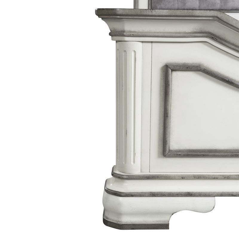 Caroline Button Tufted King Panel Bed Antique White - Picket House Furnishings