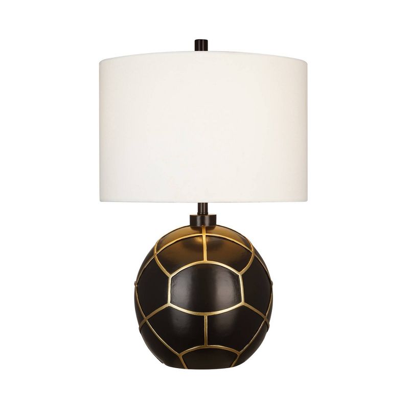 23.5" Sphere Table Lamp with Brass Highlights (Includes LED Light Bulb) Black - Cresswell Lighting