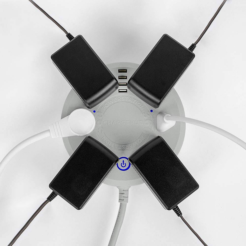 ChargeHub Powerstation 360 10-Device Surge Protector Power Strip