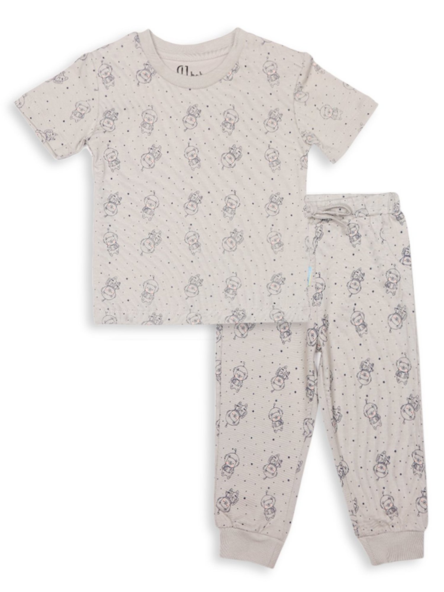 GJ baby Grey Printed T-Shirt with Pants