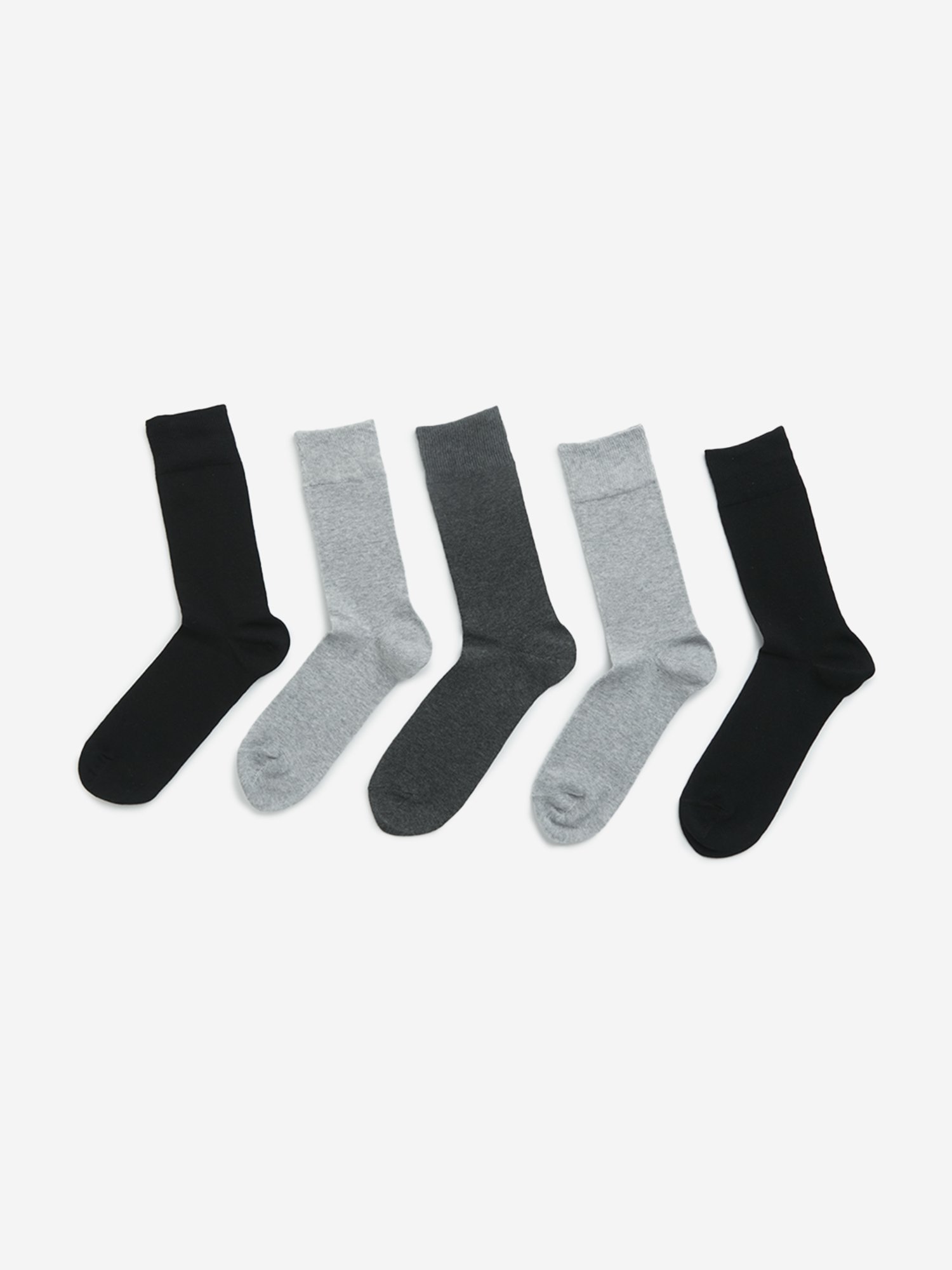 WES Lounge by Westside Grey Full Length Socks - Pack of 5