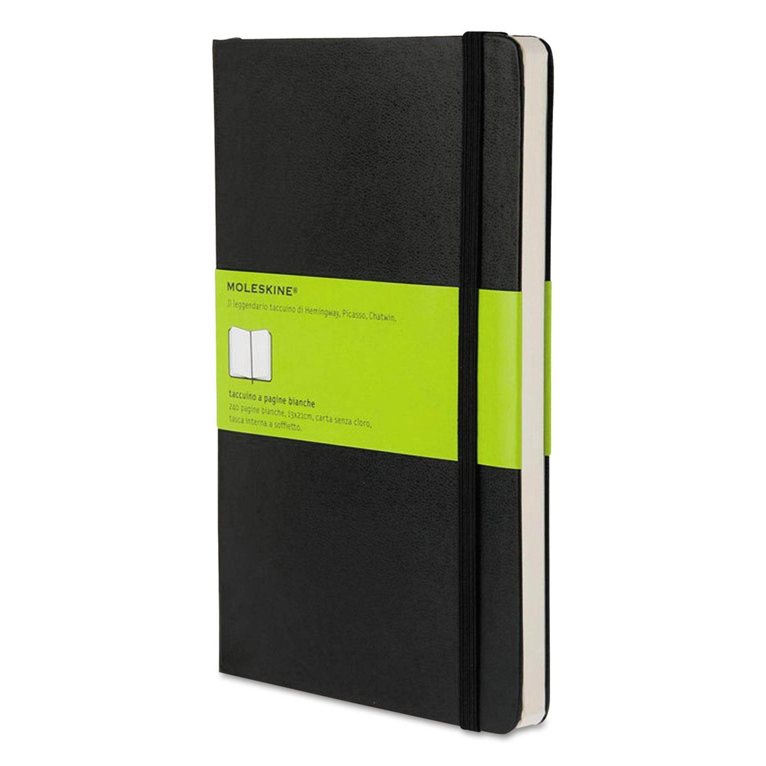 Hard Cover Notebook, Plain, 8 1/4 x 5, Black Cover, 192 Sheets HBGMBL17