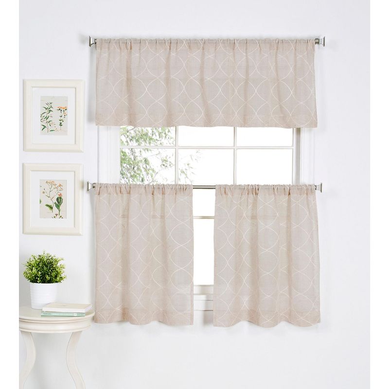 Taylor Rod Pocket Window Kitchen Valance - 60" x 15"  - Linen - Elrene Home Fashions