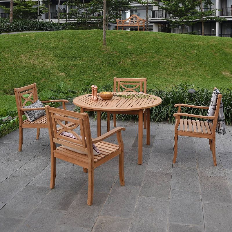 Bardin Teak Dining Armchair - Light Brown - Cambridge Casual