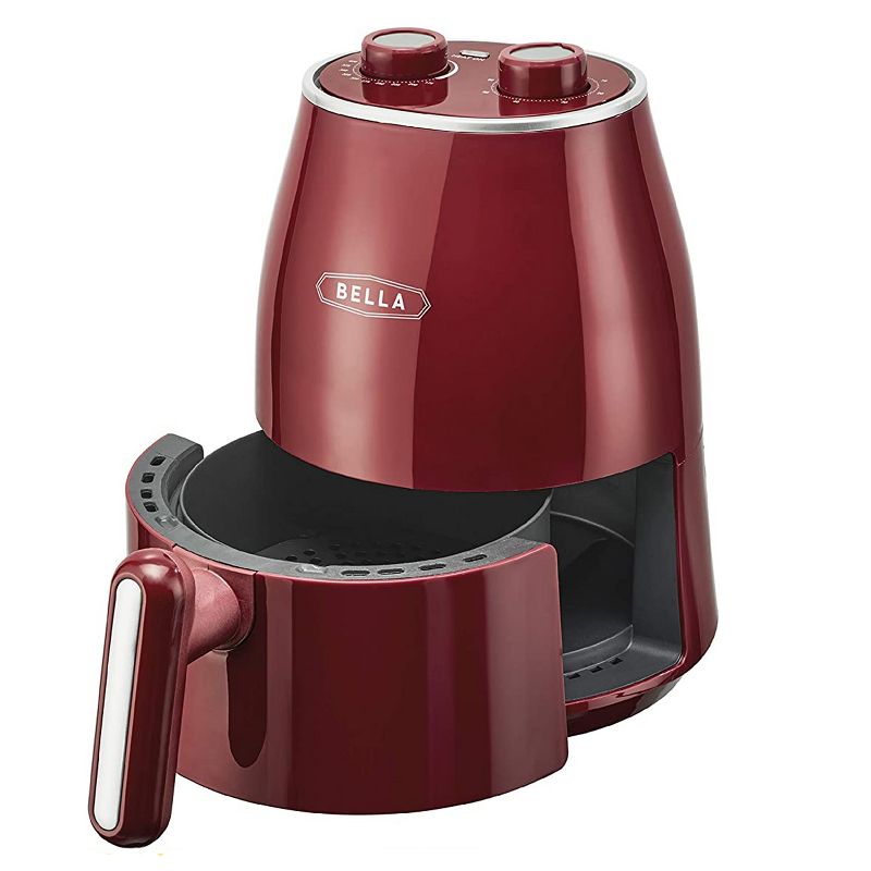Bella 14778-SN Small Electric Hot Air Fryer No Oil Deep Cooker Convection Machine Houseware Appliance with Basket, Red